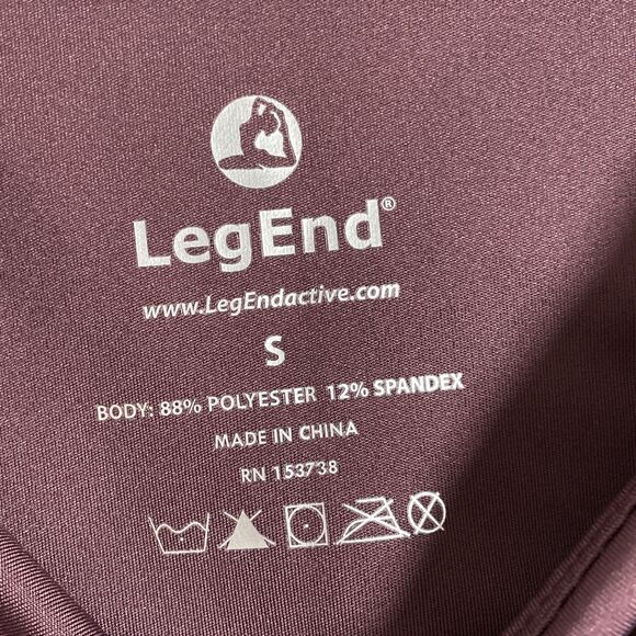 LegEnd Women's Burgundy Red Leggings W/ Pockets Small NWOT Activewear Fitness - Picture 4 of 8